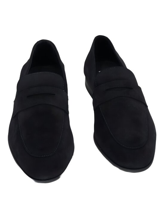 Hugo Boss Men\'s Gavrie Suede Dress Loafer Navy Size 9.5M EU 42.5